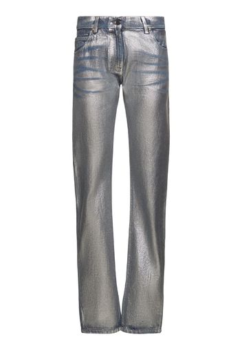 Silver-coated Denim Low Rise Jeans