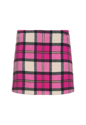 Wool Blend Tartan Mini Skirt