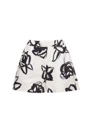 Printed Poplin Cotton Mid Rise Shorts