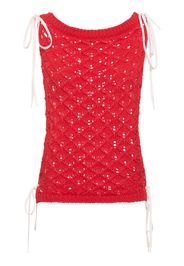 Openwork Cotton Lace Sleeveless Top