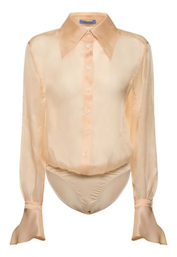 Silk Tulle Long Sleeved Bodysuit