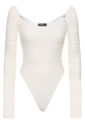 Draped Long Sleeve Bodysuit