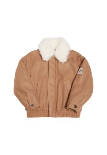 Poly & Faux Fur Bomber Jacket