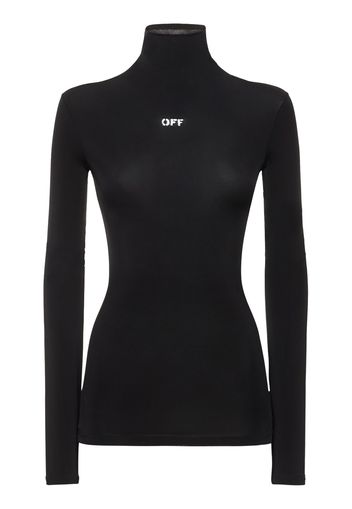 Off Logo Viscose Blend Long Sleeve Top