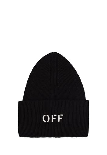 Off Stamp Loose Knit Cotton Blend Beanie