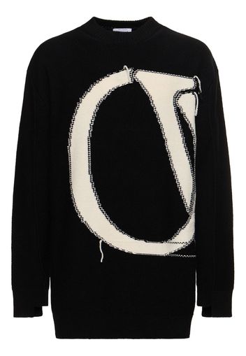 Ow Maxi Logo Wool Knit Sweater