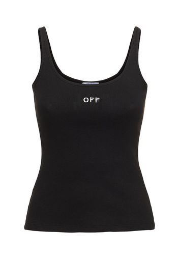 Off Stamp Cotton Blend Tank Top