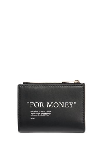 Quote Bifold Leather Zip Wallet