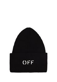 Off Stamp Loose Knit Cotton Blend Beanie