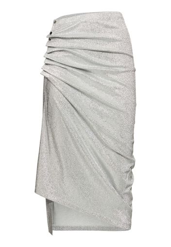 Viscose Jersey Lurex Draped Midi Skirt