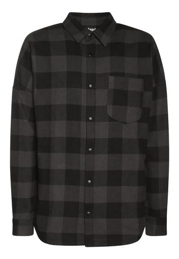 Logo Print Cotton Check Over Shirt