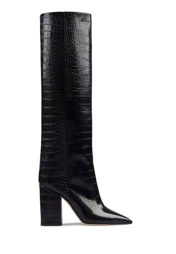 100mm Anja Croco Print Leather Tall Boot