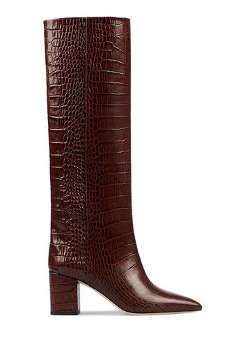 70mm Anja Croc Embossed Tall Boots