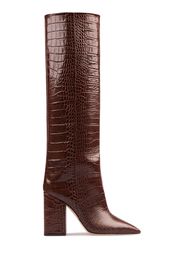 100mm Anja Croco Print Leather Tall Boot