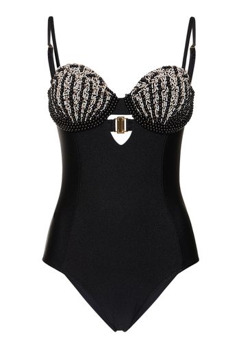 Shell Beaded Stretch Tech Bodysuit