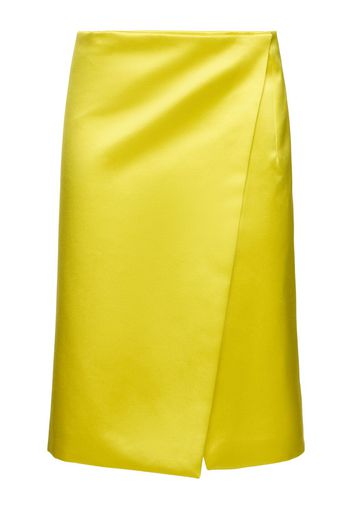 Viscose Duchesse Satin Midi Skirt