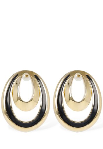 Rombi Enameled Clip-on Earrings