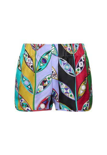 Girandole Printed Silk Twill Mini Shorts