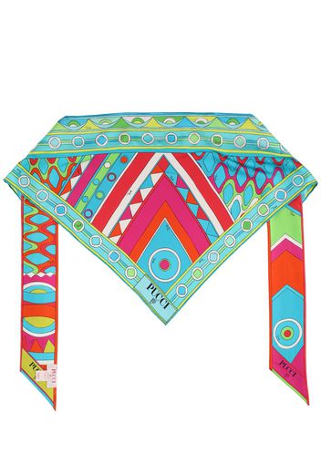 Printed Silk Triangle Bandeau Scarf