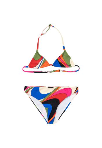 Printed Lycra Triangle Bikini Set