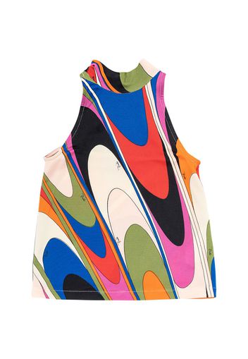 Printed Viscose Jersey Halter Top