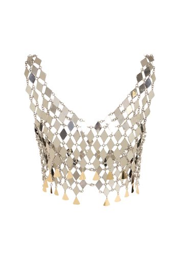 Geometric Sequined Crop Top