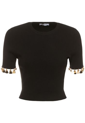 Embellished Cotton & Silk T-shirt