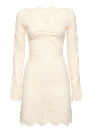 Lace L/s Boat Neck Mini Dress