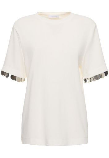 Jersey Crepe Embellished T-shirt