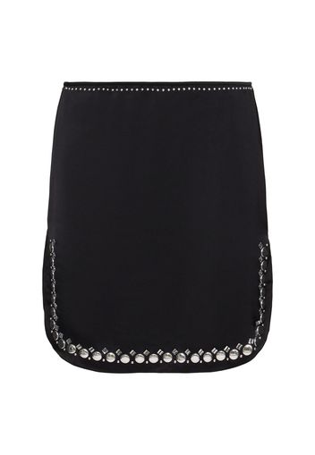 Embellished Double Satin Skirt