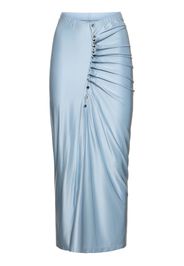 Draped Jersey Midi Skirt