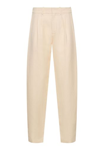 Pleated Linen & Silk Pants