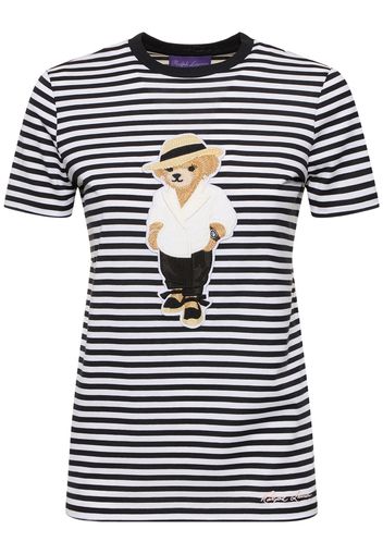 Striped Cotton Jersey T-shirt W/ Bear