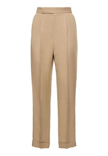 Linen Blend Straight Pants