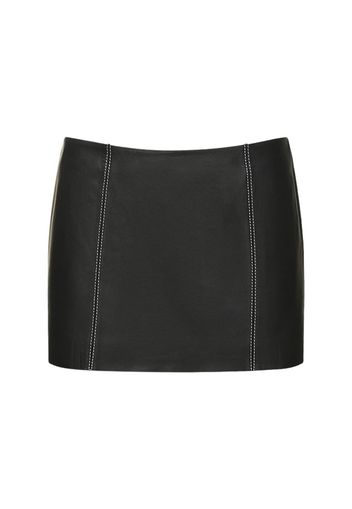 Veda Veranda Low Rise Leather Mini Skirt