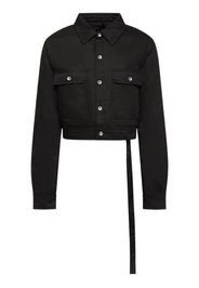 Cape-sleeved Cotton Drill Crop Jacket
