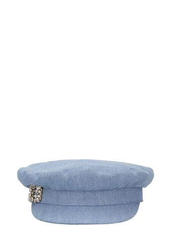 Rv Crystal Broach Denim Sailor Cap