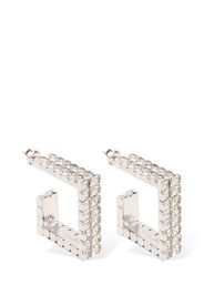 Vetro Crystal Squared Hoop Earrings