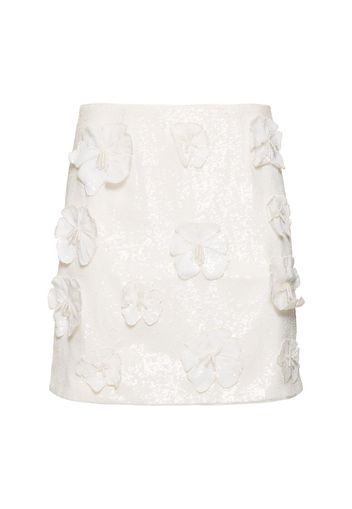 Saje Sequined Flower Mini Skirt