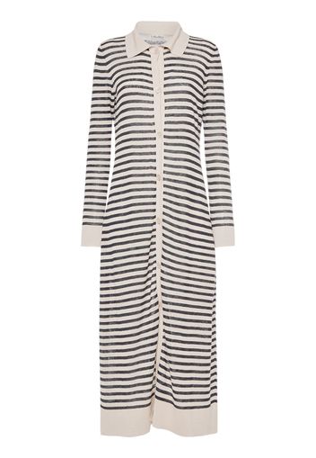 Nine Striped Linen Long Sleeve Dress