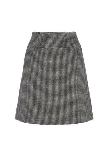 Stone Wool Blend Houndstooth Mini Skirt