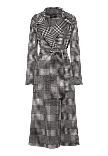 Galles Checked Wool Belted Long Coat