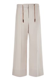 Ottavo Cotton Twill Blend Wide Pants