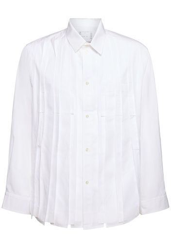 Pleated Cotton Poplin Shirt