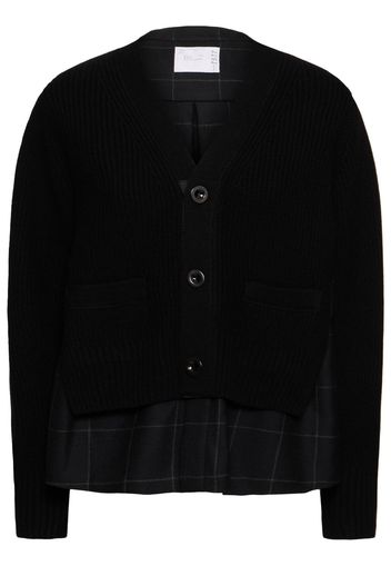 Windowpane Knit Cardigan