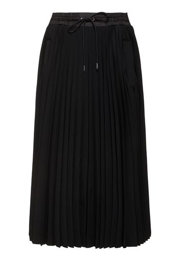 Pleated Technical Jersey Skirt