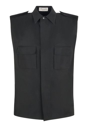 Saharienne Wool Blend Sleeveless Shirt