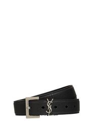 3cm Monogram Smooth Leather Belt