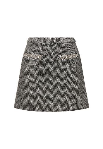 Herringbone Mini Skirt