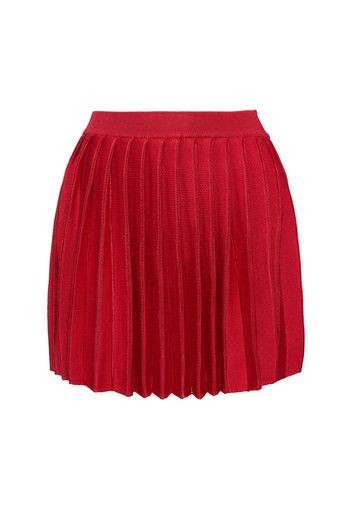 Pleated Knit Mini Skirt